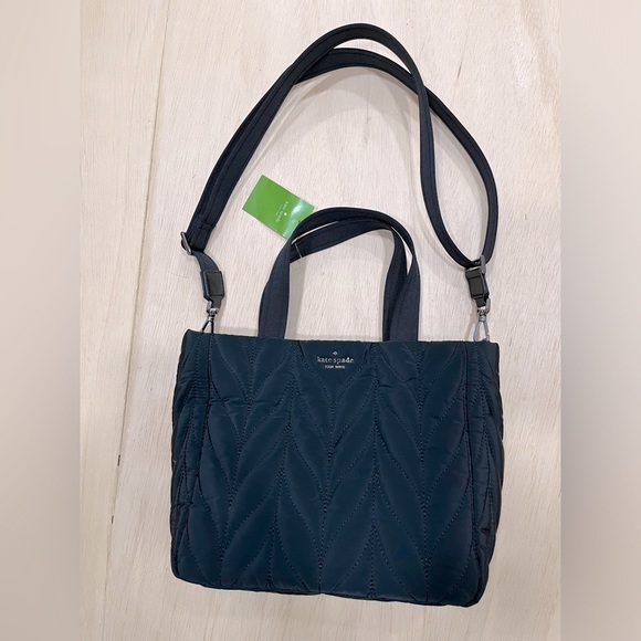 NWT Kate Spade Ellie Small Tote, Black Quilted Nylon, WKRU5824 - Picture 3 of 12